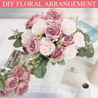 24 Bundles Dusty Pink Artificial Peonies Silk Flowers Bulk - Image 6