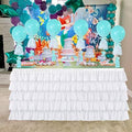 Mermaid Tulle Table Skirt for Rectangle or Round Table Tutu Chiffon Tablecloth for Birthday, Baby Shower, Wedding, Party Decoration (White, L 9ft, H 30in) by Jeloris