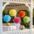 ibasenice 25pcs Tissue Paper Pom Poms - Tissue Paper Flowers for Fiesta Parties, Baby Shower Decorations, Flower Birthday Decorations - 10, 12, 14 Inch Colorful Party Decor - Image 5