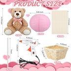 Sosation 6 Sets Hot Air Balloon with Bear Stick Glue Gun, Pink - Image 2