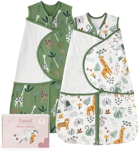Baby Swaddle Sleep Sack 0-3 Months, Cotton Swaddles for Newborns by FIEMOL