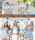 298pcs Cowboy Baby Shower Decorations for Boy, All-in-1 set, 25 Guests - Image 5