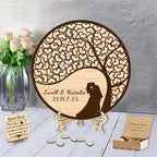 Personalized Family Tree Wedding Guest Book Alternative Personalized Name Date Rustic Wedding GuestBook for Reception with Wooden Heart Wedding Guest Book Frame Sign,B-Family Tree Guestbook-5 by Smallduuck