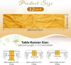 Gold Boho Cheesecloth Table Runner 12 Pack 17x108 Inch Sheer Gauze - Image 2