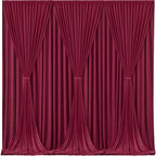 Burgundy Backdrop Curtains 6 Panels - Wrinkle-Free Polyester Photography Drapes for Baby Shower & Birthday Party - 24 X 10FT - Image 2