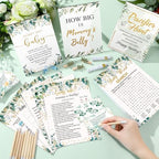 Sherr 476 Pcs Greenery Baby Shower Games, 9 Styles Baby Shower Activities - Image 2