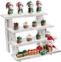 Wooden Cupcake Stand - 4 Tier Cupcake Display Stand, Rustic Tiered Display Stand, Tool Free Installation Cupcake Stand for Wedding Baby Shower Decorations Birthday Party Supplies(White) by Fumingpal