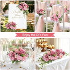 Pink Peonies Dahlia Artificial Flowers Bulk, 12 Bundles - Image 4