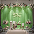 Sage Green Backdrop Curtain 10x10ft - Wrinkle Free Polyester Photo Curtain Backdrop Wedding Back Drop Fabric Drapes for Party Decorations Background for Photography - Image 7