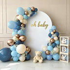 Dusty Blue Gold Balloons Kit 60pcs 12 inch Baby Blue Sand White Champagne Gold Helium Latex Balloons and Electric Balloon Pump - Image 5