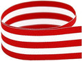 7/8" Red & White Taffy Striped Grosgrain Ribbon - 100 Yards - USA | American Made by TheRibbonFactory%C2%AE
