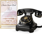 Audio Guest Book Wedding Phone with One-Touch Playback & Adjustable Volume for Wedding, Anniversary, Birthday Parties, Baby Shower Frosted(Black S) by FiayaComVintageTelephone