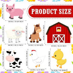 7 Pcs Large Farm Animal Cardboard Cutouts 34.3 Inch Farm Animal Birthday Party Decorations Barnyard Birthday Baby Shower Supplies Farmhouse Theme Barn Lawn Classroom Yard Photography Decor - Image 3