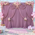 10ft x 10ft Dusty Pink Backdrop Curtain for Parties Rose Wrinkle Free Backdrop Drapes Panels for Baby Shower Birthday Party Wedding Photo Photography Polyester Fabric Background Decoration - Image 4