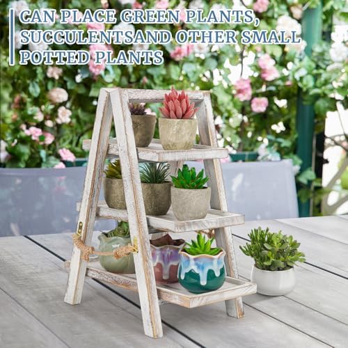 Flenpptly Wooden Cupcake Stand, 3 Tier Cupcake Display Stand, White - Image 5
