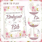 Bibs Bodysuits Baby Shower Game Sign Set Newborn Onesies Feeder Gift Fabric Marker Stencils Kit - Image 3