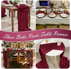 15 Pack Burgundy Cheesecloth Table Runner 17 x 108 inch Cheese Cloth Table Runners 9ft Burgundy Table Runner Rustic Romantic Sheer Gauze Runner for Wedding Party Baby Shower Table Decoration - Image 7