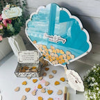 Seashell Beach Wedding Guest Book Alternative, Wooden Drop-Chip Frame - Image 9