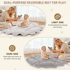 5-in-1 Baby Activity Gym & Play Mat with 6 Hanging Toys, Tummy Time Mat & Cards - Extra Large, Reversible Machine Washable Pad - Gift for Newborns, Infants 0-12 Months, Grey - Image 4