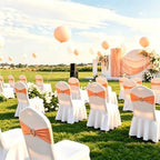 Babenest 50PCS Spandex Chair Sashes Bows with Buckle for Wedding Orange - Image 3