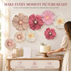 8 Pcs 31.5", 20" Pinky Giant Paper Flower Boho Large Tissue Paper Flower for Wall Big Pink Pom Pom Floral Decorations for Wall Wedding Bridal Shower Baby Shower Tea Party Nursery Birthday Decor - Image 7