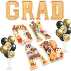 4PCS Wooden Graduation Decorations Number Charcuterie Board Box-(with 14 Balloons) GRAD Charcuterie Numbers Fillable Food Graduation Party Supplies Suitable for 2025 Party Graduation Decoration by Nsoyos