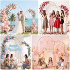 Metal Balloon Arch Backdrop Stand 7.2FT and 6FT, Set of 2, Gold - Image 7