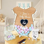 Baby Shower Guest Book Alternative Onesie Wooden Keepsake Gender Reveal - Image 5