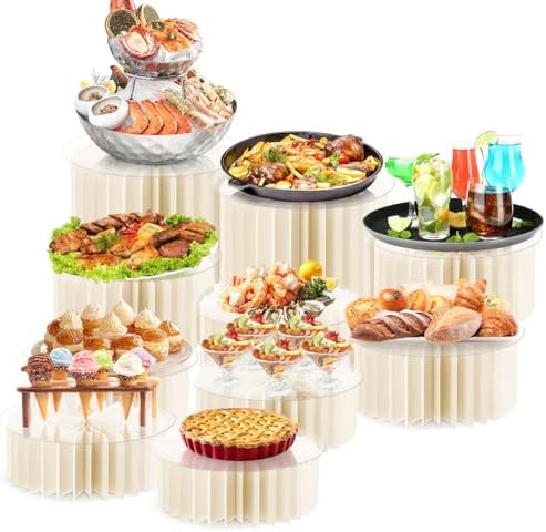 10 Pcs Buffet Risers, Table Food Risers Foldable Cake Display Stands by ZatozkarSuppliers