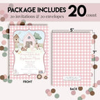Amanda Creation Farm Baby Shower Girl Invitations, 20 Custom 5x7 Personalized Barnyard Baby Shower Invitations with Envelopes - Image 4