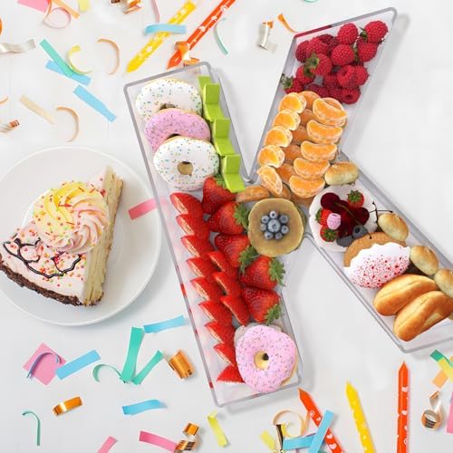13.8" Extra Large Acrylic Letter Charcuterie Board Box, Reusable Fillable Letter Cake Candy Dish Display Serving Tray for Birthday Anniversary Party Decoration (K) - Image 4