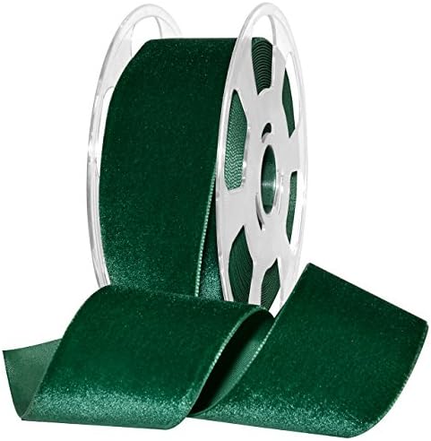 Morex Ribbon Nylon, 2 inches by 11 Yards, Emerald, Item 01250/10-456 Nylvalour Velvet Ribbon, 2" x 11 yd, by MorexRibbon
