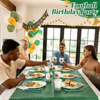 Potchen 452 Pcs Themes Party Supplies Decorations for 50 Guests, Paper Plates Napkins Cups Tablecloth Cutlery Straws for Birthday Baby Shower Party Decorations(Green Brown,1st Football Birthday) - Image 4