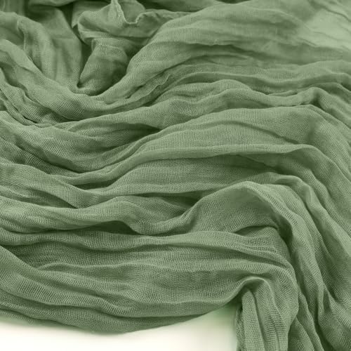 12 Pack Sage Green Cheesecloth Table Runner 23 x 120 Inch 10Ft - Image 7