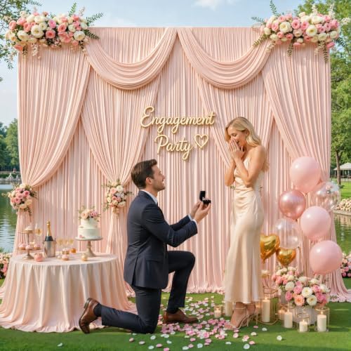 10 x 10ft Dusty Pink Backdrop Curtains, Dusty Pink Drapes for Backdrop - Image 6