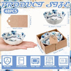 SiliFine 48 Pcs Wedding Favors for Guests Small Ceramic Bowls, Rose, Blue - Image 6