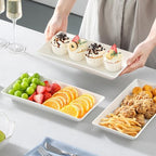 MALACASA 3 Tier Serving Trays, White Porcelain Serving Platters, 12 Inch - Image 6