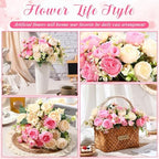 Geosar 8 Bundles Artificial Peonies Flowers,Pink, Champagne - Image 5