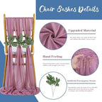 QueenDream Purple Wedding Chair Decorations: 50PCS Tulle Chair Sashes Cover Bands Aisle Sheer Chairs Bows for Birthday Party Banquet - Image 3