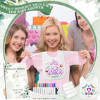 Panitay 100 Pcs DIY Baby Bibs Decorating Kit 50 White Bibs 25 Stencils 24 Markers 1 Baby Shower Game Sign - Image 5