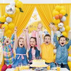 10 x 7 Feet Yellow Backdrop Curtain for Partie, Background Curtains for Photoshoot, Birthday, Wedding, Halloween, Thanksgiving, Christmas Day, New Year Party Decorations 5Ft x 7Ft, 2 Panels - Image 4