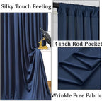 20ftx10ft Wrinkle Free Navy Blue Backdrop Curtains for Parties, 4 Panels 5x10ft Silky Polyester Photo Backdrop Drapes for Wedding Birthday Graduation Photography Background Stand - Image 2