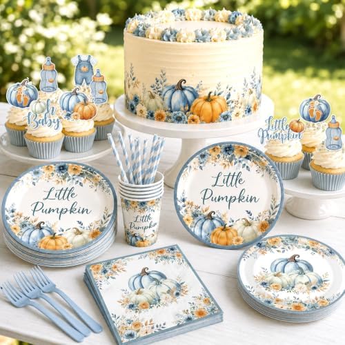 276Pcs Little Pumpkin Baby Shower Decorations for Boy - Image 3