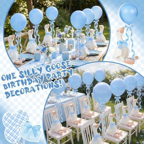 Chunful 10 Set Blue One Silly Goose 1st Birthday Decoration 11.8 Inch - Image 3