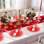 DaYammi 350PCS Red Glitter Plastic Dinnerware Set for 50 Guests - Image 5