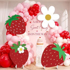 4 Pcs Large Strawberry Birthday Cardboard Cutouts Strawberry Baby Shower Backdrop Party Decorations for Lawn Yard Signs Summer Fruit Themed Party Supplies Photo Booth Props - Image 6