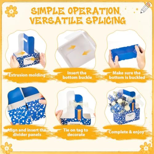Epakh 48 Pack 2 Cup Disposable Drink Carrier with Handle Paper Coffee Holder Portable Cup Carriers with Gift Tag, Ribbon for Teacher's Day, Wedding, Baby Shower, Party (Notebook) - Image 5