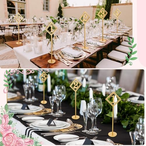 Lineshading 30 Pcs Wood Table Numbers 1-30 Gold Wedding Reception Party - Image 4