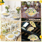Briwooody 48 Set Lemon Hand Folding Fans with Organza Bags Bulk Wedding Favors for Guests Mediterranean Lemon Paper Fan for Bridal Shower Supplies Bridesmaid Gifts Italian Summer Party Decorations - Image 6