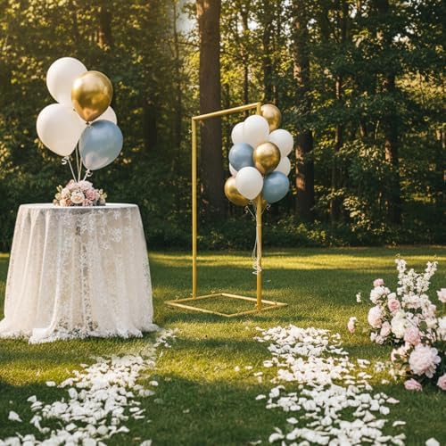 Wedding Arch Backdrop Stand Square, Welcome to Our Wedding Sign Holder, Gold Metal Balloon Arch Stand Garden Arbor Backdrop Frame for Wedding Birthday Party Baby Shower Photo Booth - Image 5